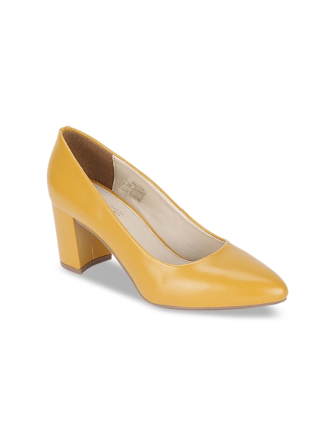 

Mode by Red Tape Women Mustard Yellow Solid Pumps