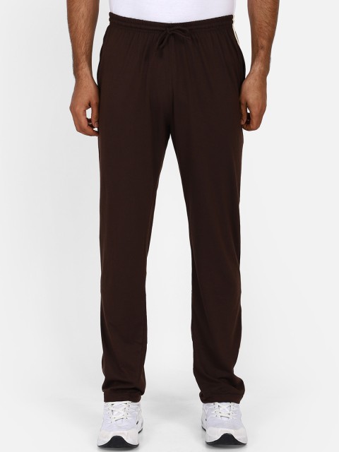 

PROTEENS Men Brown & White Solid Slim-Fit Track Pants