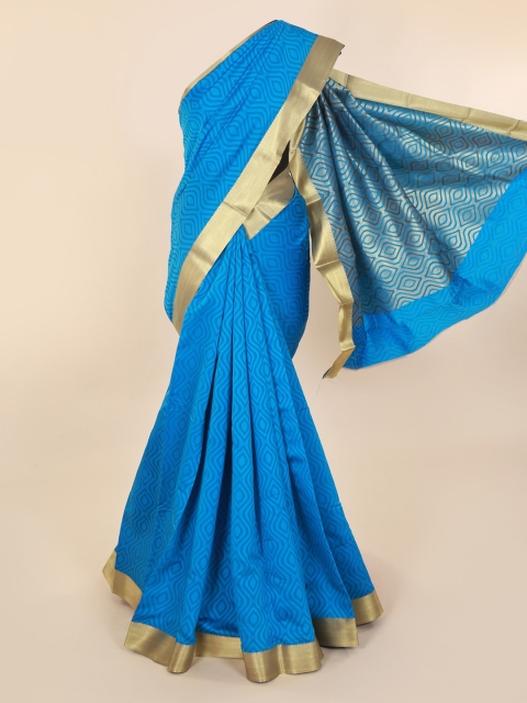 

Pothys Blue Printed Art Silk Saree