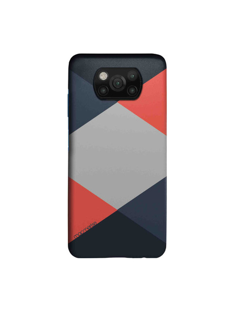 

macmerise Grey & Orange Criss Cross Coral Printed Xiaomi Poco X3 Back Case