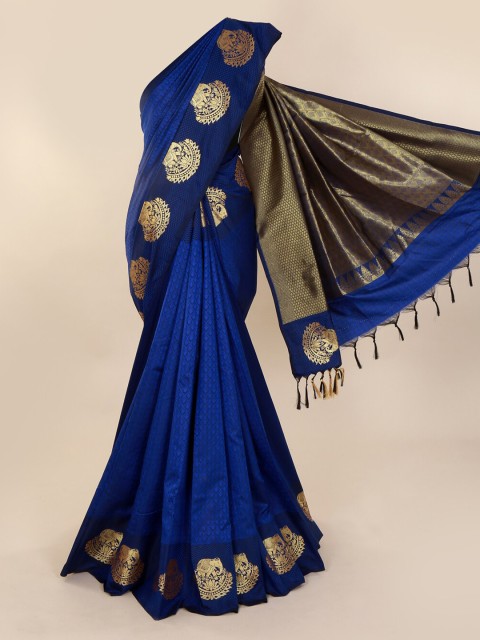 

Pothys Blue Printed Art Silk Saree
