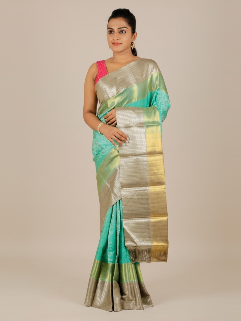

Pothys Blue Pure Silk Woven Design Kanjeevaram Saree