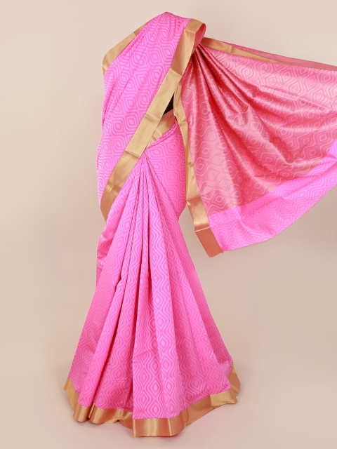 

Pothys Pink Printed Art Silk Saree