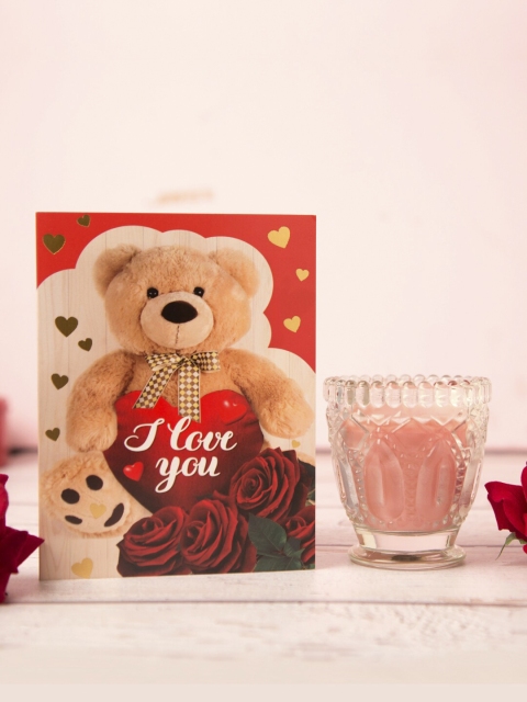 Archies Valentine Special Candles With Greeting Card, Multi