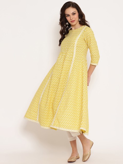 

Ramas Women Yellow Printed Anarkali Kurta