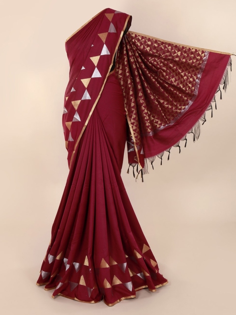 

Pothys Maroon Printed Art Silk Saree