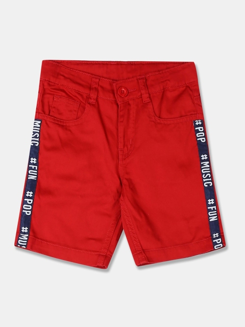 

Cherokee Boys Red Printed Regular Fit Side Tape Shorts