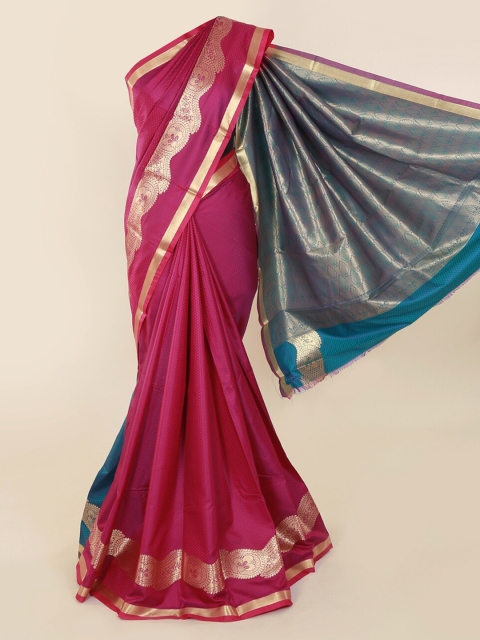 

Pothys Magenta & Blue Art Silk Woven Design Saree