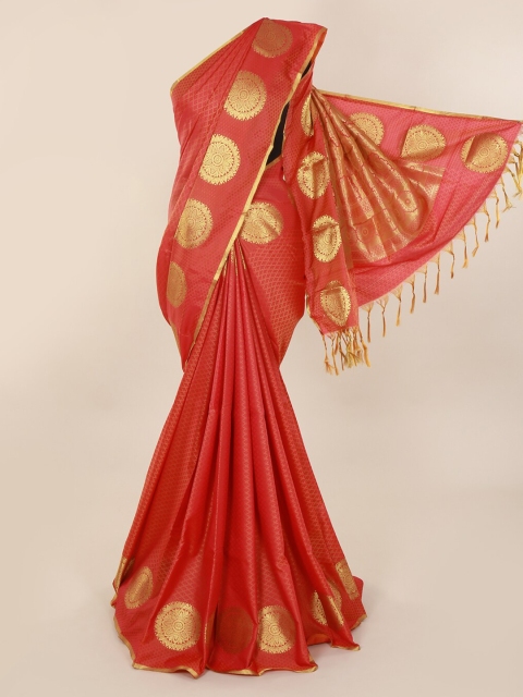 Pothys Pink Solid Art Silk Saree