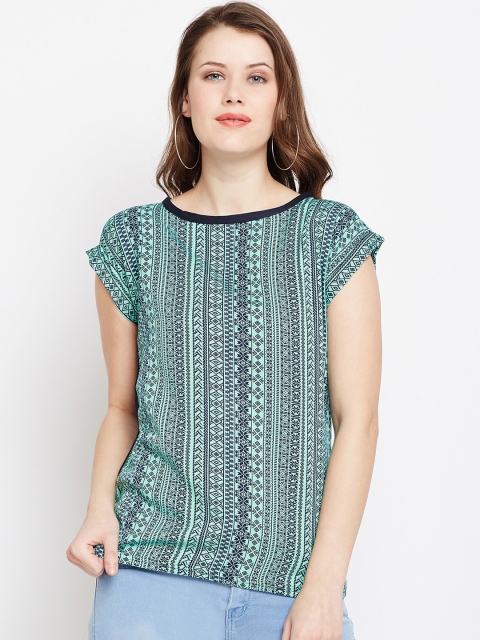 

Purple Feather Women Green Printed Top