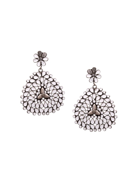 

Silvermerc Designs Silver-Toned Contemporary Drop Earrings