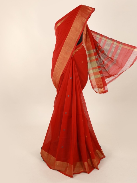 

Pothys Red Solid Pure Cotton Saree