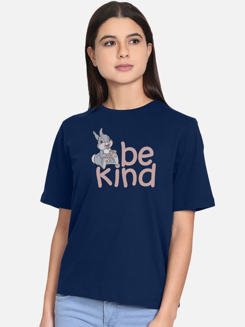 

Free Authority Women Blue Disney Printed Round Neck Cotton T-shirt