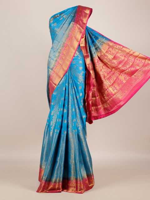 

Pothys Blue Woven Design Jute Silk Saree