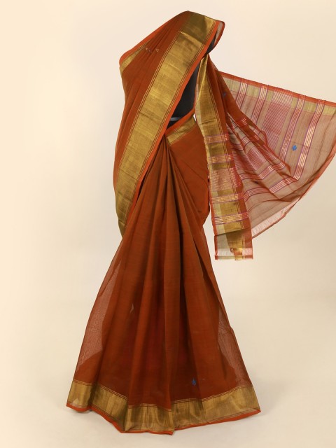 

Pothys Brown Solid Pure Cotton Saree