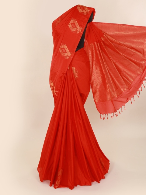 

Pothys Red Woven Design Silk Cotton Saree