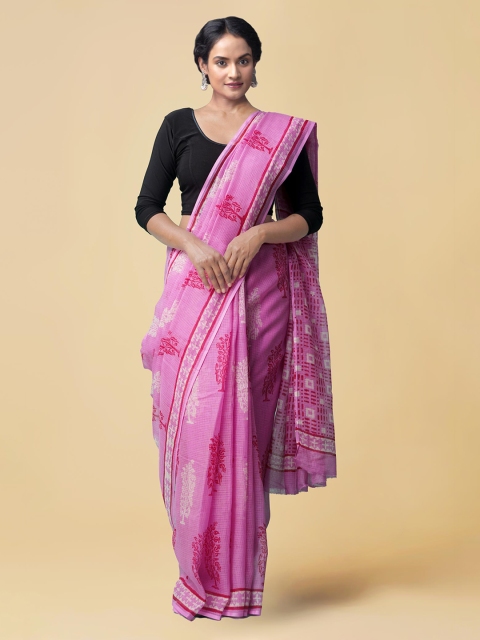 

Unnati Silks Pink Pure Cotton Woven Design Kota Saree