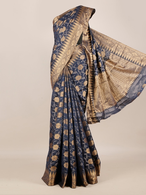 

Pothys Navy Blue Woven Design Saree