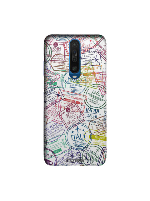 

macmerise White & Blue Immigration Stamps Classic Sleek Xiaomi Poco X2 Back Case