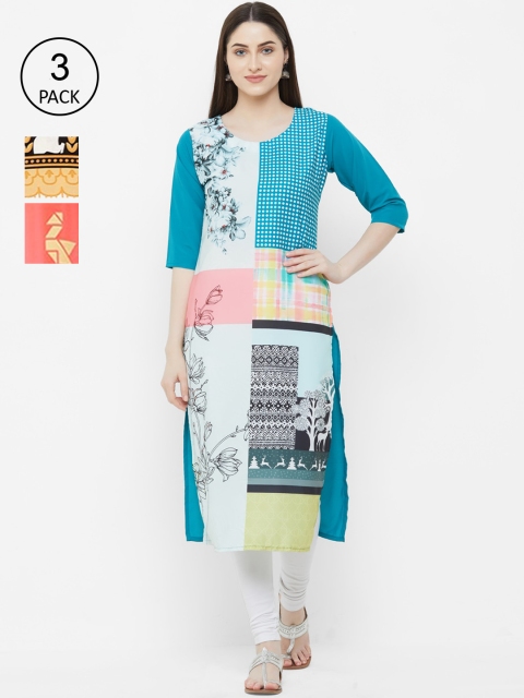 

7Threads Women Multicoloured Printed Straight Kurta, Multi