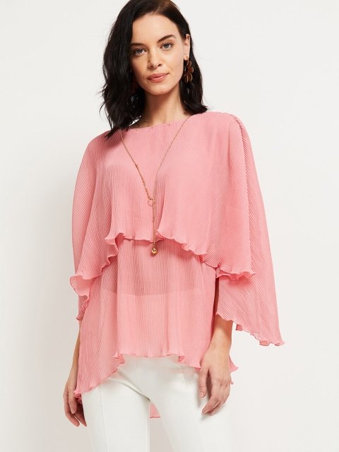

max Women Pink Solid Top
