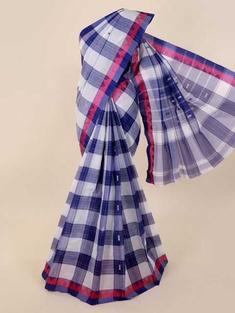 

Pothys Blue Checked Pure Cotton Saree