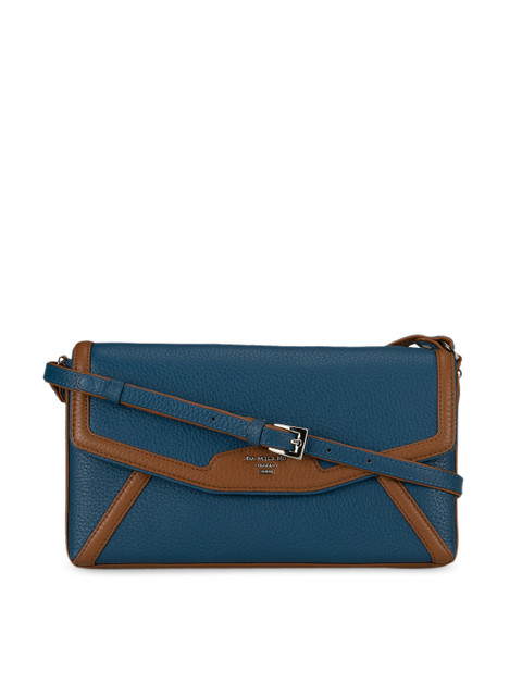 

Da Milano Blue Textured Leather Sling Bag
