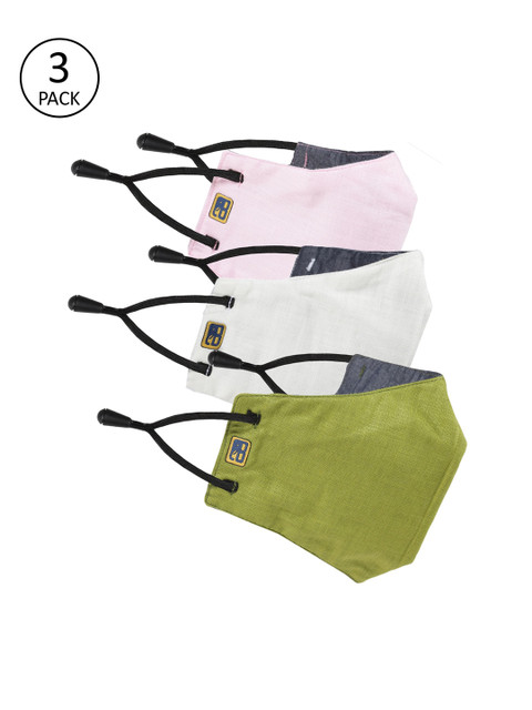 

Balista Unisex Pack Of 3 Solid 4-Ply Reusable Cloth Face Masks, Green