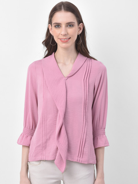 

Latin Quarters Women Pink Solid Top