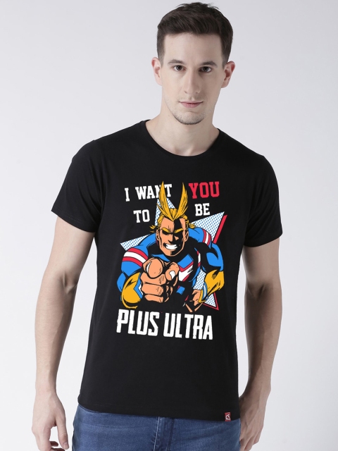 

ComicSense.xyz Men Black Ultra Plus Printed Round Neck T-shirt