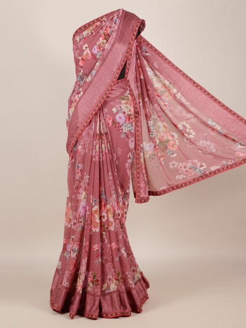 

Pothys Mauve Printed Poly Georgette Saree