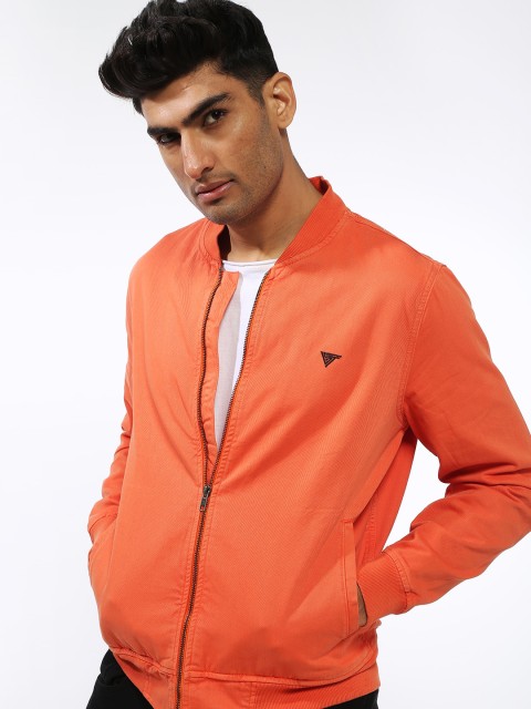 

Blue Saint Men Orange Solid Lightweight Sporty Jacket