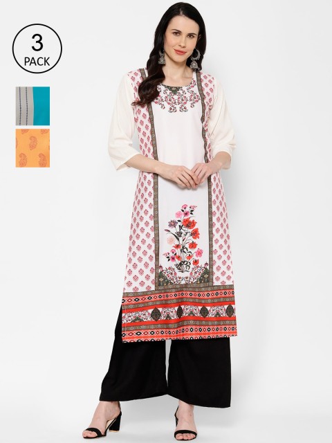 

7Threads Women Multicoloured Printed Straight Kurta, Multi