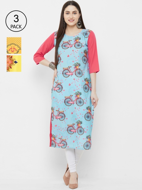 

7Threads Women Multicoloured Printed Straight Kurta, Multi
