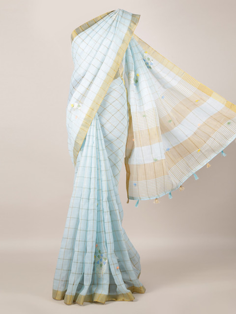 

Pothys Blue Checked Saree