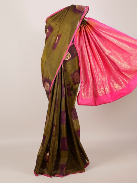 

Pothys Green & Pink Jute Silk Woven Design Saree