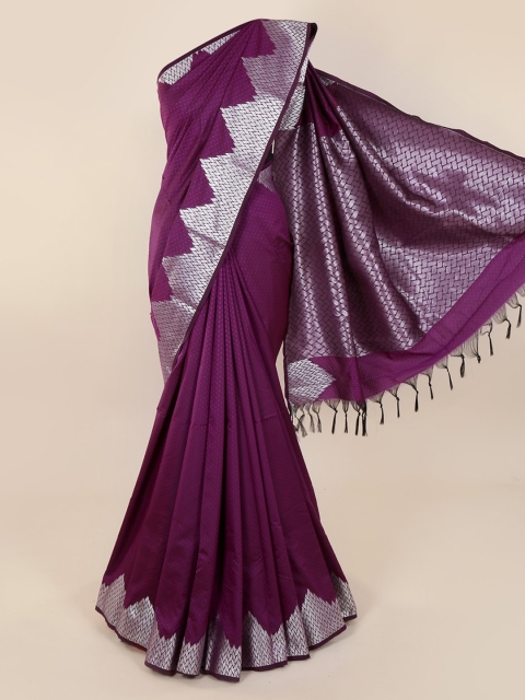 

Pothys Violet Solid Art Silk Saree