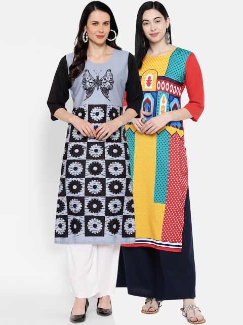 

7Threads Women Multicoloured Printed Straight Kurta, Multi