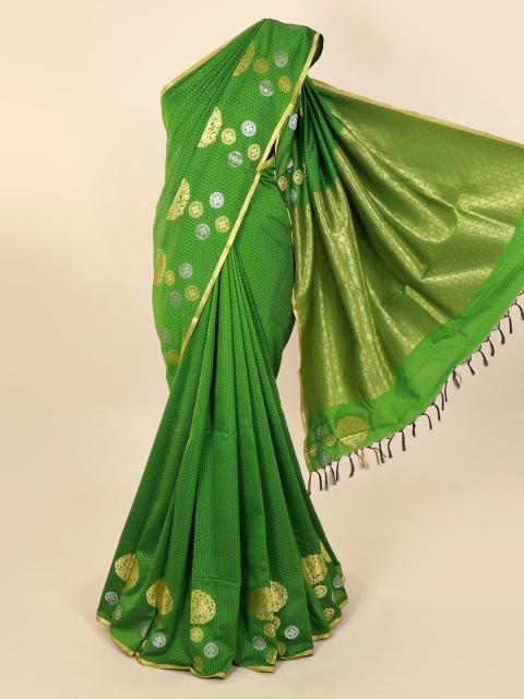 

Pothys Green Solid Art Silk Saree