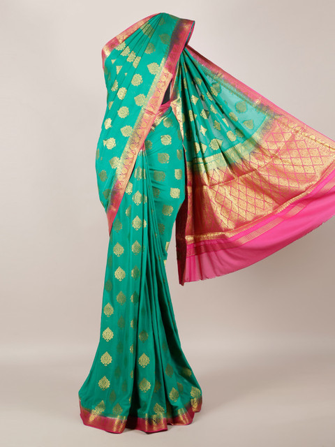 

Pothys Green Woven Design Poly Georgette Saree