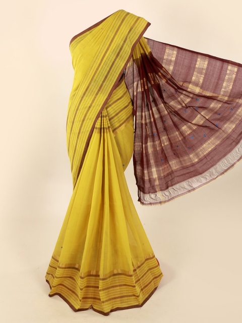 

Pothys Yellow Solid Pure Cotton Saree