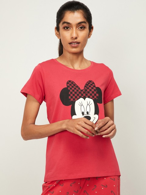 

Ginger by Lifestyle Women Red & White Minnie Mouse Printed Lounge T-Shirt