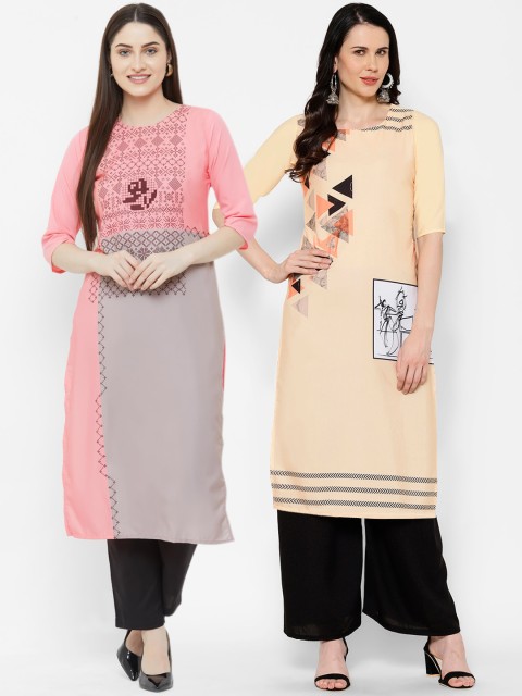 

7Threads Women Multicoloured Printed Straight Kurta, Multi