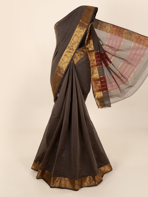 

Pothys Grey Solid Saree