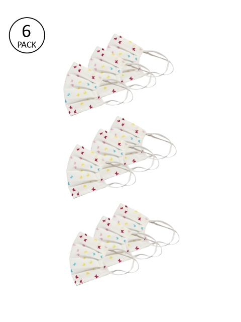 

Bellofox Unisex Pack Of 9 White & Red Printed 3- Ply Reusable Protective Outdoor Masks
