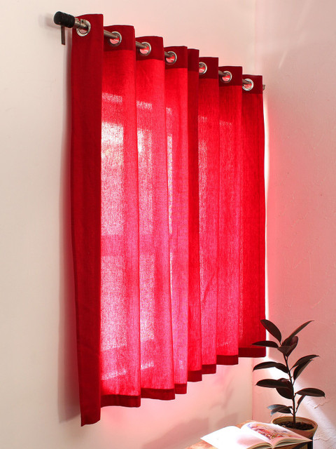 

House This Red Single Curtain Curtain