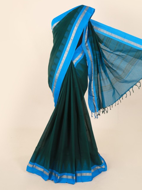 

Pothys Green Solid Pure Cotton Saree