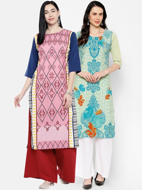 

7Threads Women Multicoloured Printed Straight Kurta, Multi
