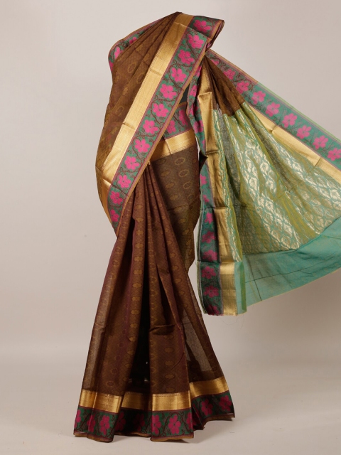 

Pothys Brown Woven Design Silk Cotton Saree