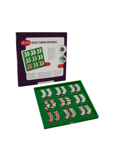 

SKOLA Kids Green & White Socks Twins Pattern Playset